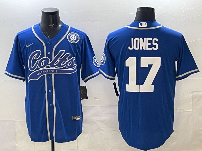 Men 2025 Indianapolis Colts #17 Jones blue Joint Name Nike Limited NFL Jersey 005